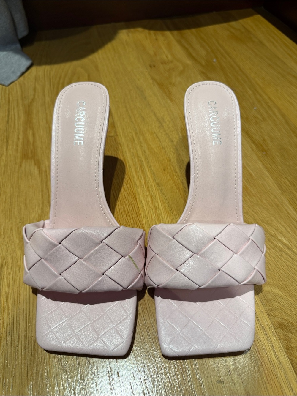 Pink Braided Slide Mules